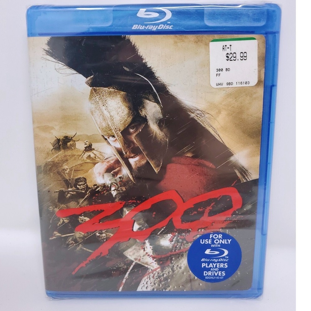 300 Blu-ray, 2007 by David Wenham, Gerard Butler, Lena Headey/Mfg. Sealed